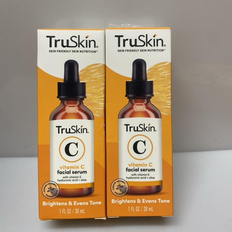 2X TruSkin Glow Vitamin C Serum For Face Brightens 1 Fl Oz Each