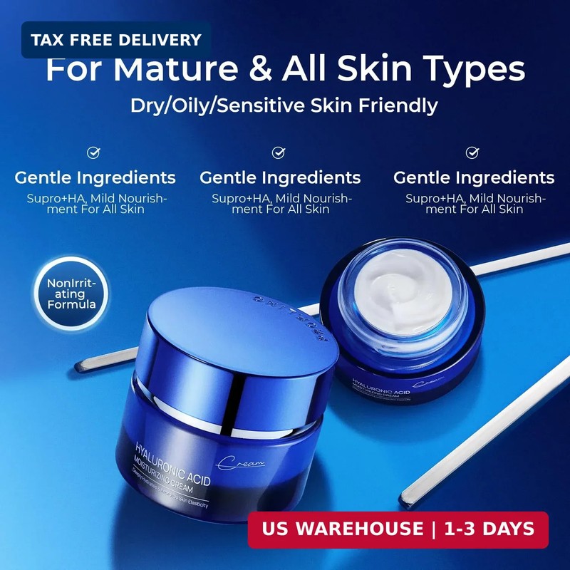 Hyaluronic Acid Daily Face Moisturizer Cream, Lightweight Deep Hydrating Facial gallery