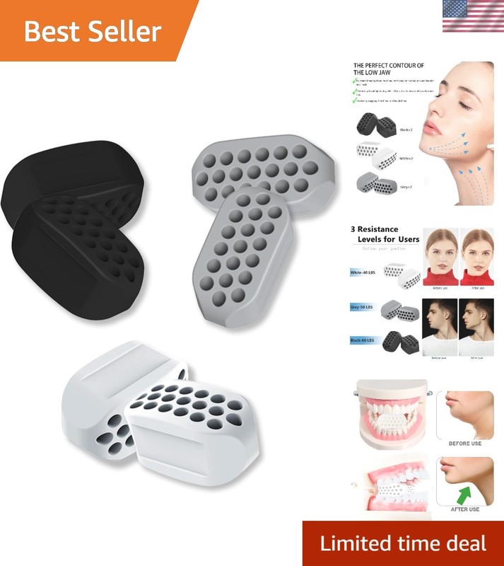 Compact Jaw Trainer with 6 BPA-Free Silicone Tablets – Tone & Slim Your Face