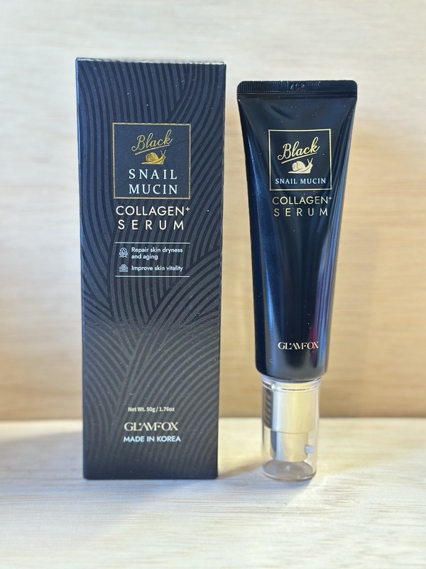 GLAMFOX Black Snail Mucin Collagen Serum 1.76 oz/50g Made in Korea Exp 3/27