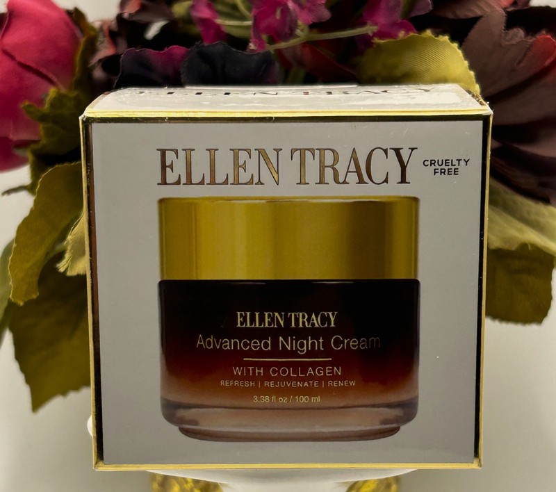 ELLEN TRACY Advanced Night Cream Collagen Refresh Rejuvenate Renew 3.38 oz +🎁