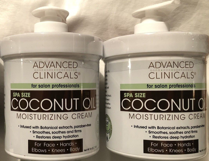 2×16 oz = 2 lbs Advanced Clinicals Spa Size Coconut Oil Cream Skin Moisturizing