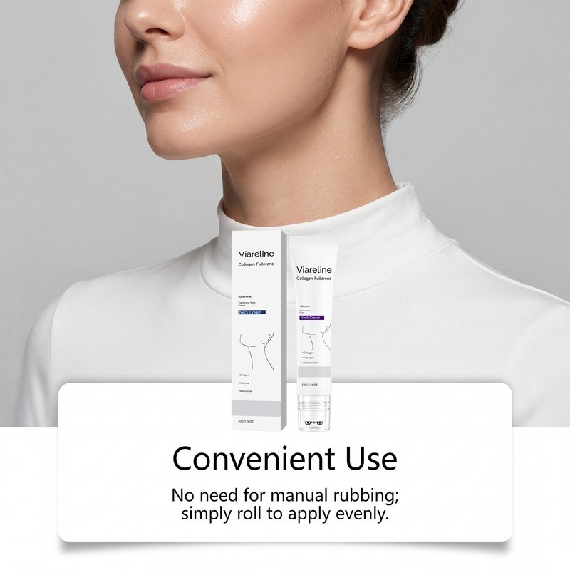 1Pack Collagen Fullerene Neck Cream Firming Tightening with Roller 50g~US STOCK gallery