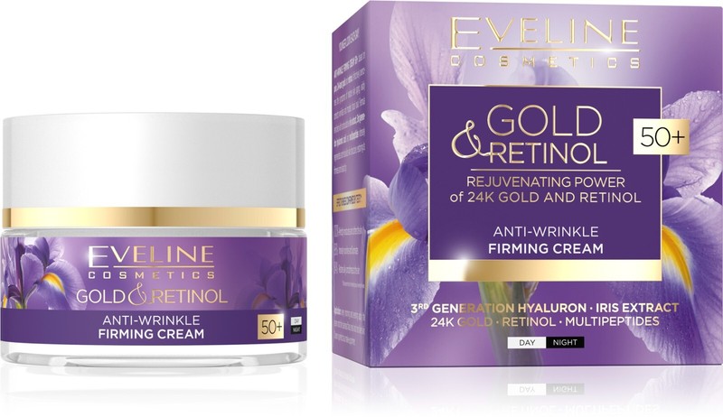 Eveline Cosmetics GOLD & RETINOL Anti-Wrinkle Firming Cream 50+