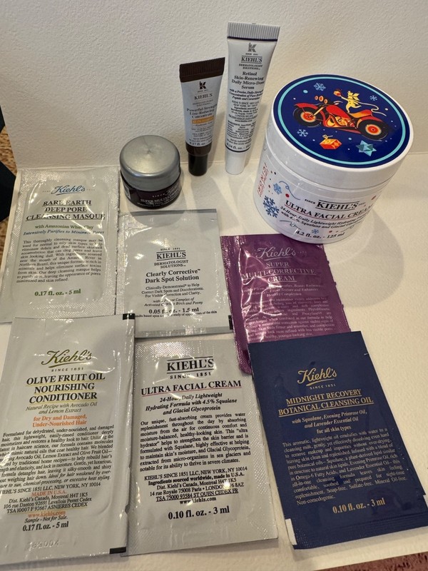 10 x KIEHL’S LOT Ultra Facial Cream 4.2oz Retinol Serum Concentrate Cream sample