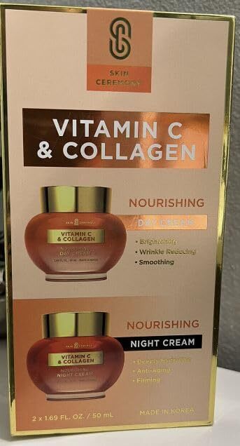SKIN CEREMONY VITAMIN C&COLLAGEN DAY CREAM,NIGHT CREAM 1.69FLOZ