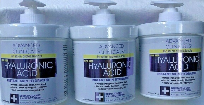 3×16 oz = 3 lbs Advanced Clinicals Spa Size Hyaluronic Acid Cream Skin Hydrating