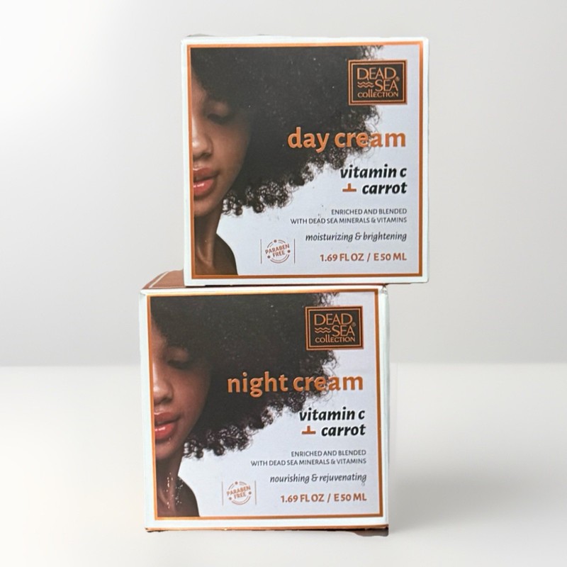 Dead Sea Collection Vit C +Carrot DAY & NIGHT CREAM SET ⬆️ Collagen ⬇️ Wrinkles