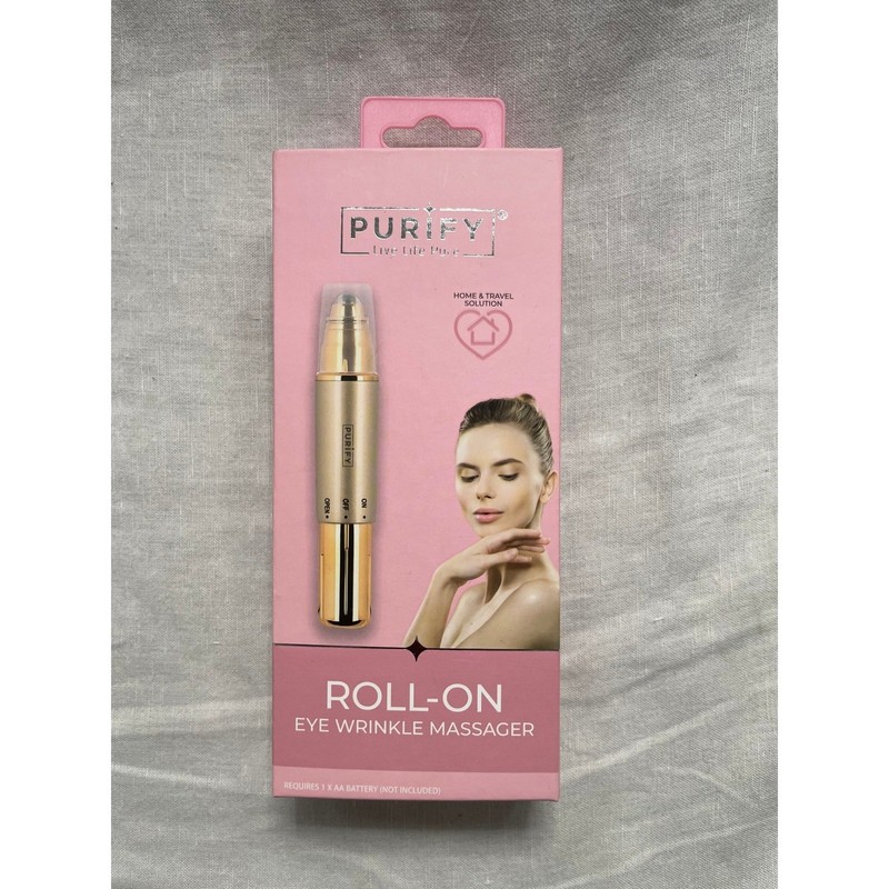 Purify Roll-On Eye Wrinkle Massager Rose Gold Anti-Aging Tool NEW#534