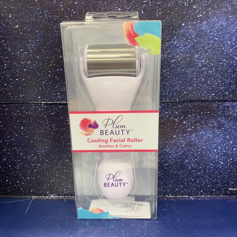 Cooling Facial Roller Plum Beauty For Most Skin Types Color White New