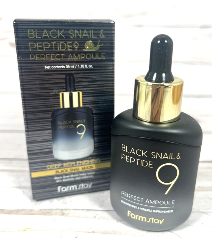 Farm Stay Black Snail & Peptide 9 Perfect Ampoule Deep Replenishing Mucin 1.18oz