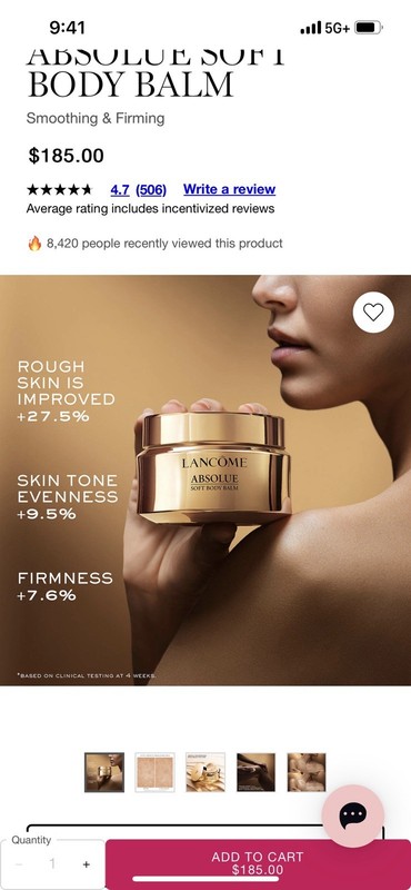 LANCOME Absolue Soft Body balm With Rose Extract 190ml / 6.4oz /New / $185 Value gallery