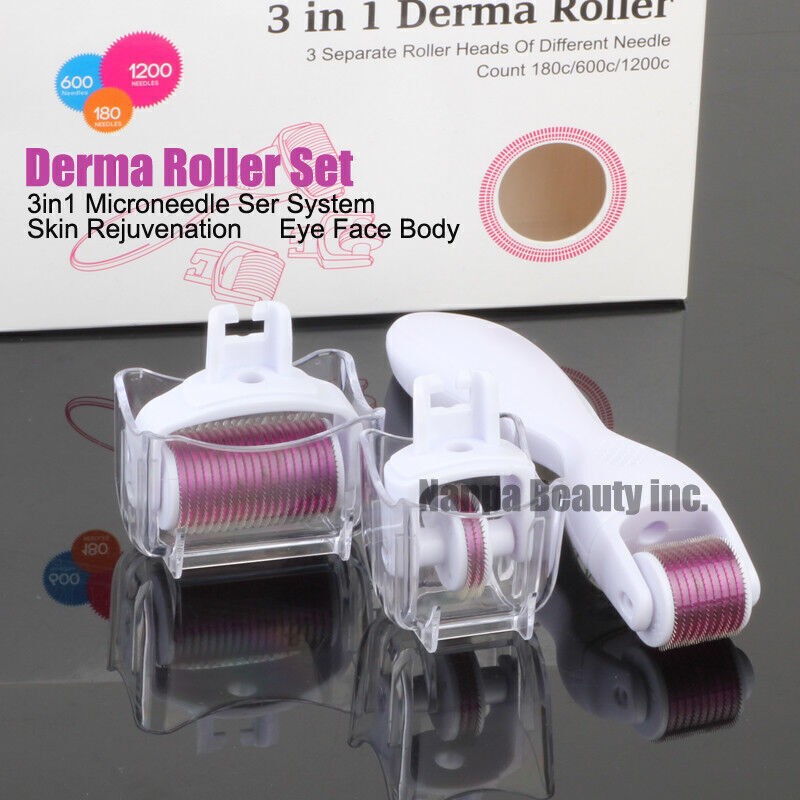 3 in 1 Derma Roller Set Micro Pin System Face Body Acne Scars Wrinkles Removal gallery