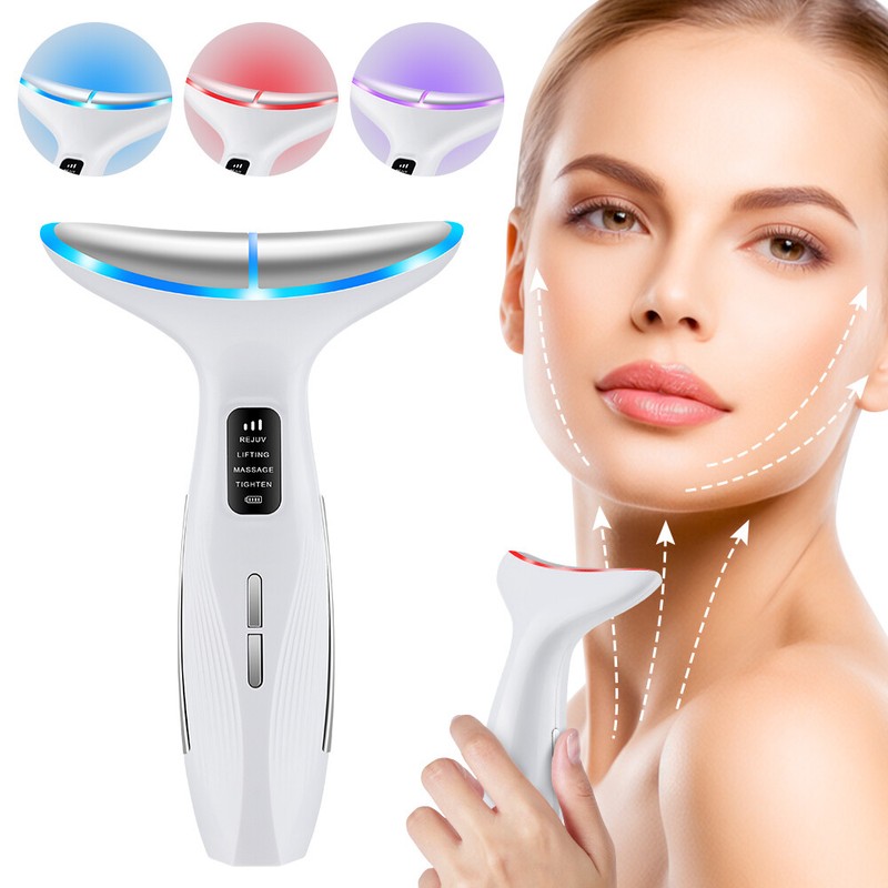 Smart LED Light Therapy Neck Face Lifting Device Rechargeable Facial Beauty Tool gallery