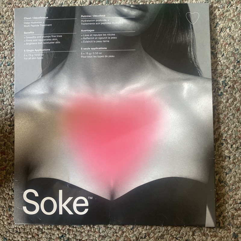 Soke Beauty Chest Decolletage Deep Treatment Masks – 5 Treatments 0.53 Oz NEW