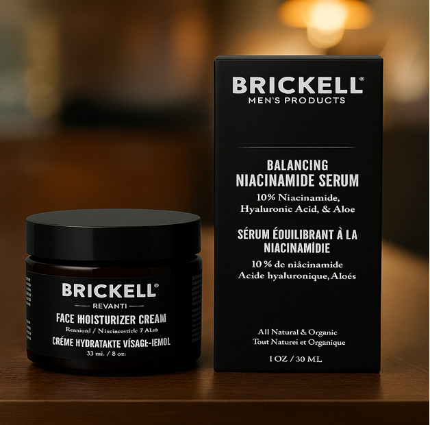 Brickell Mens Niacinamide Serum & Anti Aging Cream -Both New & Sealed