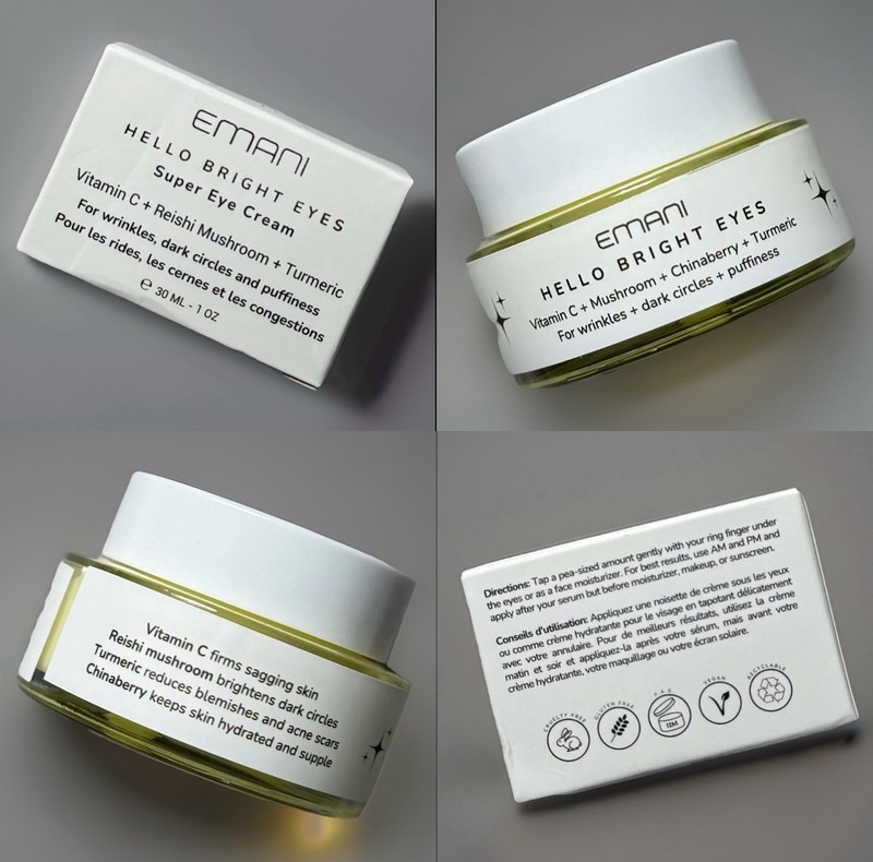 EMANI Hello Bright Eyes Vitamin C Eye Cream Dark Bags & Circles 1.0 floz (30mL)