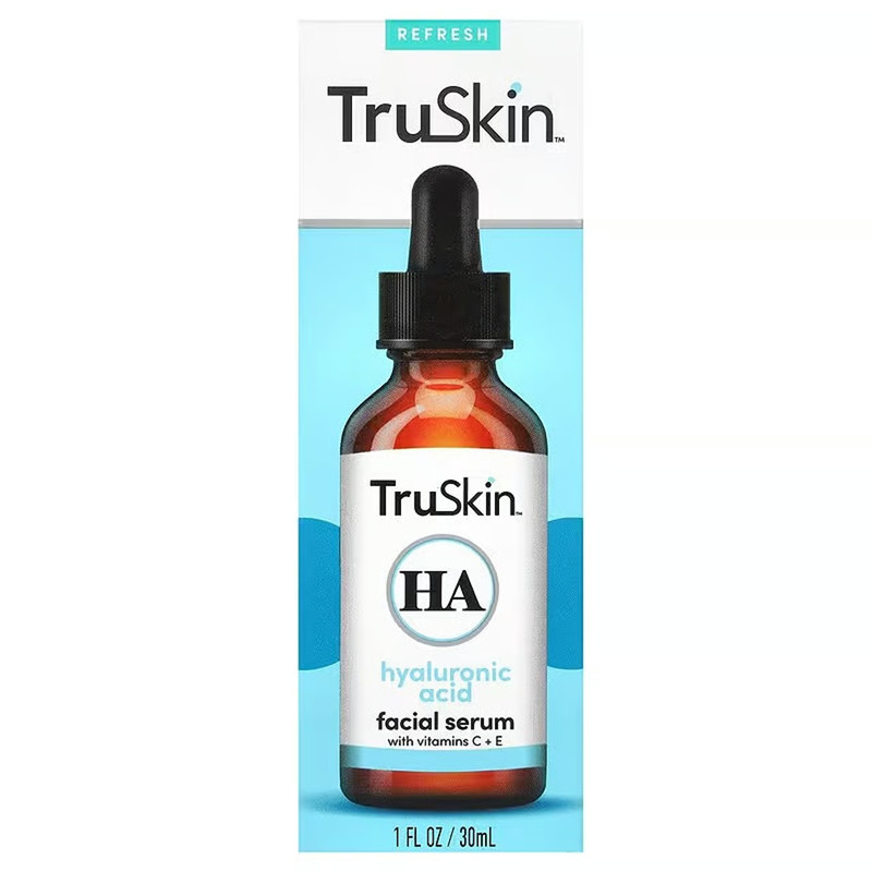 TRUSKIN Hyaluronic Acid Facial Serum with Vitamins C + E New in Box 1 oz