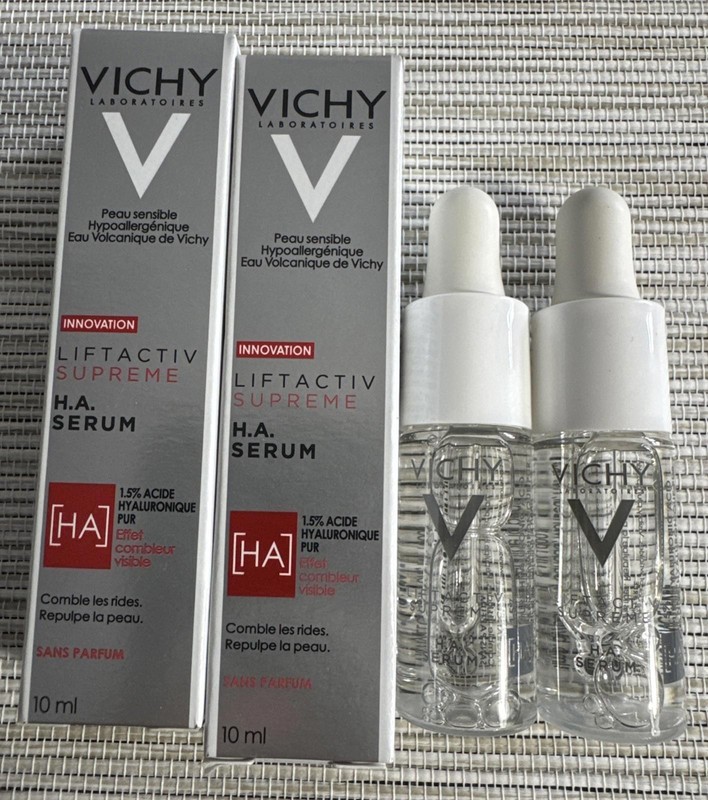 2 X Vichy Laboratories Liftactiv Supreme H.A. SERUM 10ml/.33oz Each ~20ml Total