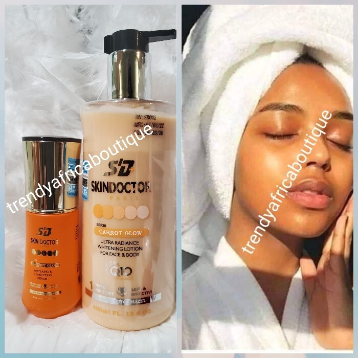 4pcs. Skin Doctor Paris Carrot Glow Lotion, Shower Gel, Face Cream & Serum Spf30 gallery