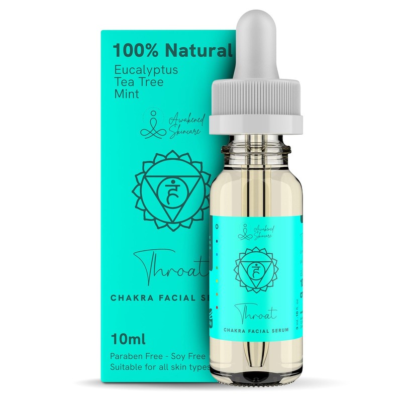 Throat Chakra Facial Serum Essential Oil Blend, Natural & Organic Moisturizin…