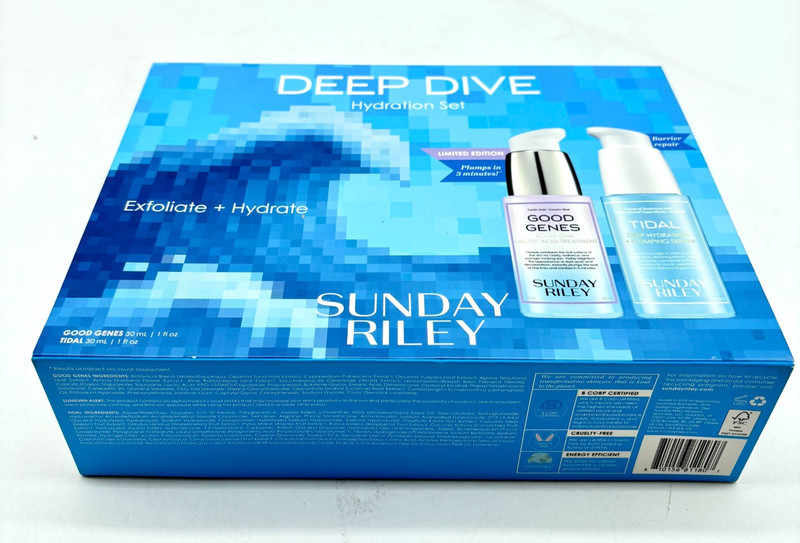 NEW Sunday Riley Deep Dive Exfoliate + Hydrate Hydration Set