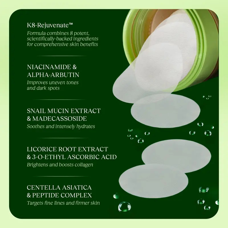 Jiyu Korean Skincare Anti-Aging, Dark Spot & Wrinkle Minimizing Toner Pads 100Pc gallery