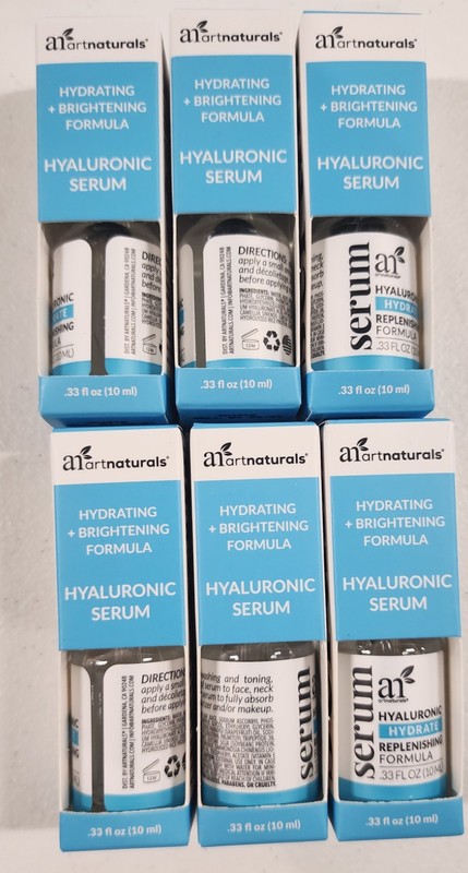 Lot Of 6 Artnaturals Hyaluronic Acid Serum Hydrating Brightening .33 oz 03/27