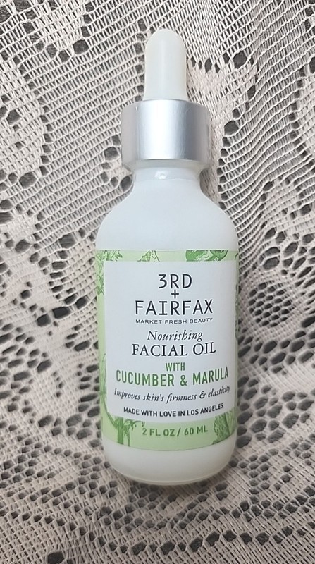 3rd + Fairfax Nourishing Facial Oil w/ Cucumber & Marula Firming Vegan Non-GMO