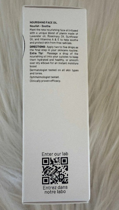 Dr. B Lab Nourishing Face Oil Huile Visage Vitamins A & E + Lavender 30ml — NIB gallery