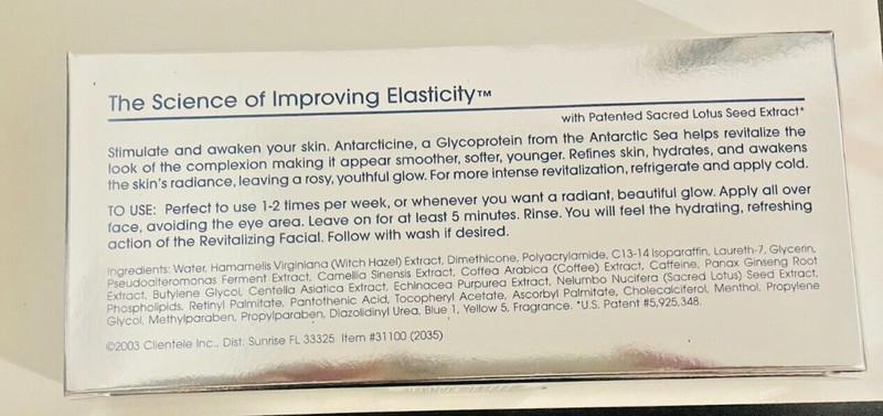 Clientele Elastology Revitalizing Facial 5 Applicatins Each 0.5 Oz gallery