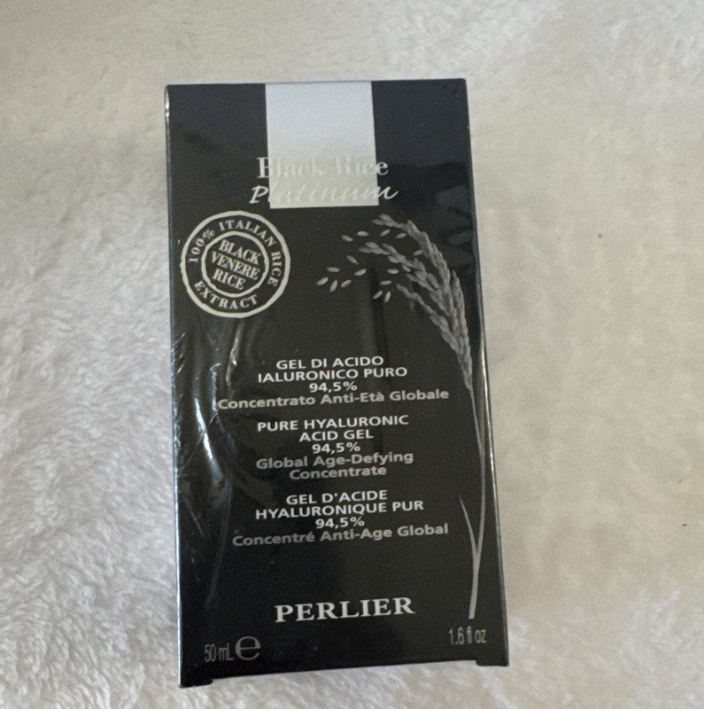 Perlier Black Rice Platinum Pure Hyaluronic Acid Gel 94.5% 1.6 oz/50 ml Sealed