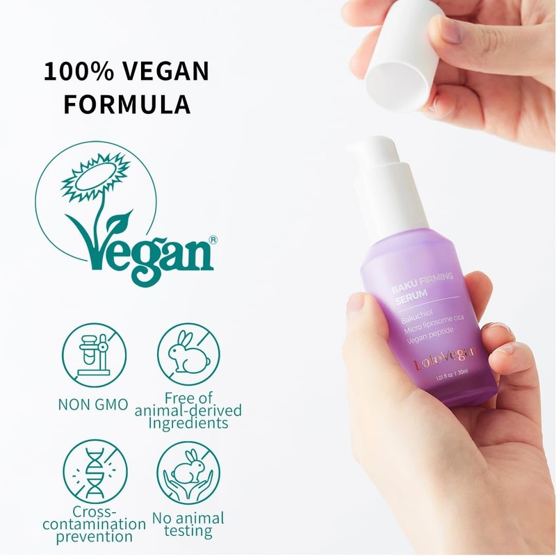 Lolovegan Baku Firming Serum – Bakuchiol Serum with 9 Peptides, Niacinamide, ... gallery