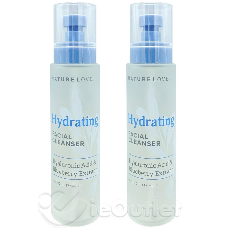 2-PACK Nature Love Hydrating Luxury Facial Cleanser w/ Hyaluronic Acid Blueberry