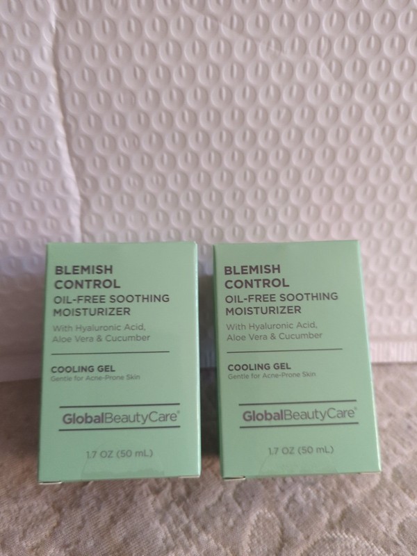 Lot of 2 Global Beauty Care Blemish Oil-Free Soothing Moisturizer – Aloe Vera