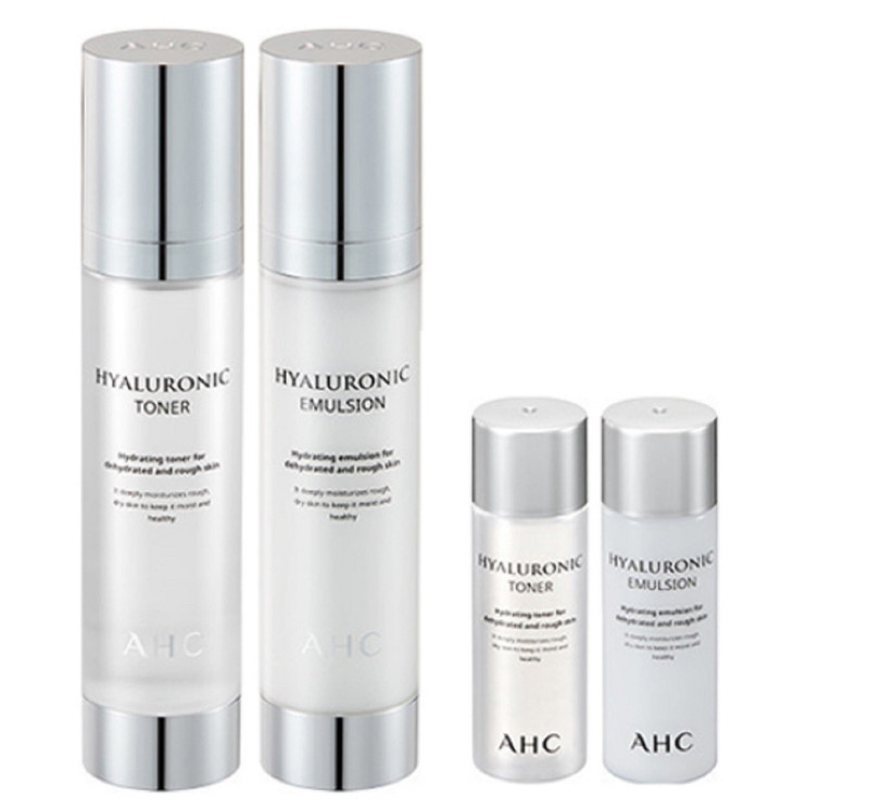 Korea Cosmetic AHC Hyalruronic Toner 100Ml Emulsion 100Ml 2Pcs Set Free Sample gallery
