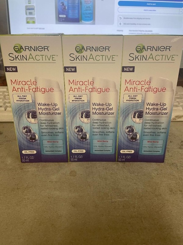 3 Garnier SkinActive Miracle Anti-Fatigue Hydra Gel Face Moisturizer 1.7 fl.oz.