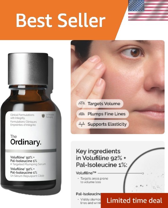 Facial Serum with Volufiline 92%: Targeted Plumping for All Skin Types 0.5 Oz