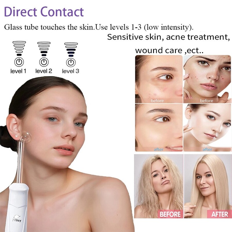 4-in-1 Portable High Frequency Facial Wand, Facial Device for Home Anti-Wrinkle gallery