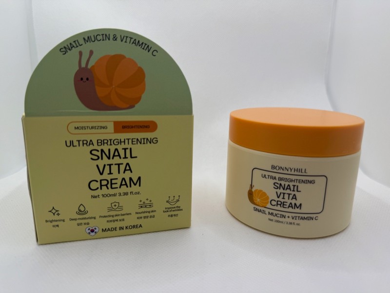 Bonnyhill Snail Vita Cream – 3.38oz Korean Brightening Face & Neck Moisturizer