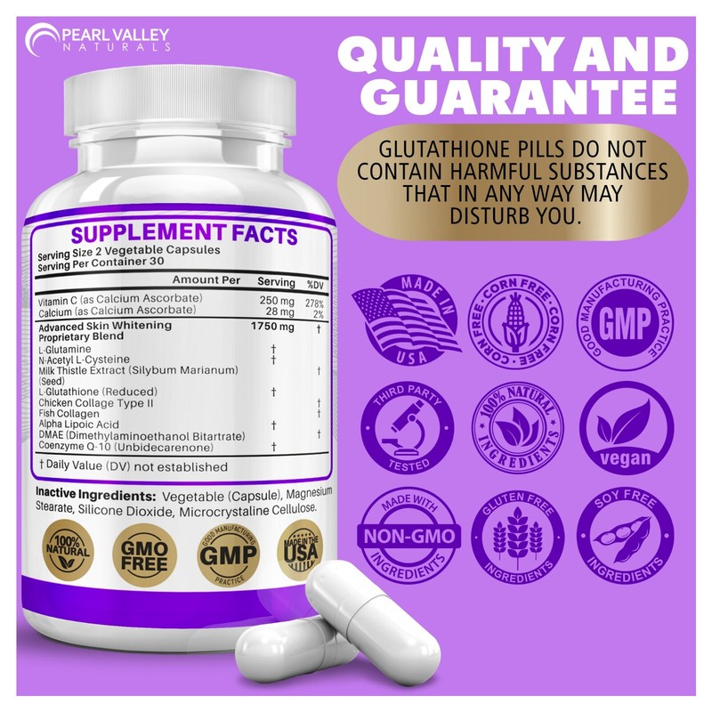 L Glutathione Collagen Skin Whitening Lightening Dark Spots Acne & Scar Removal gallery