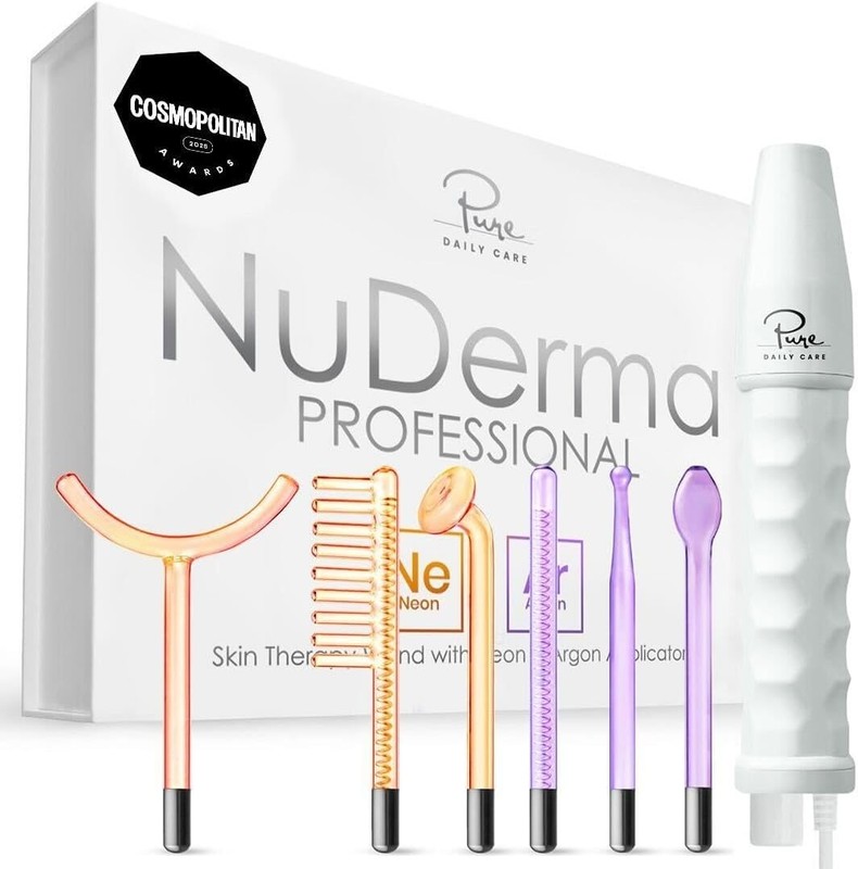 Achieve Youthful Skin with NuDerma High Frequency Wand - 6 Applicators Included gallery