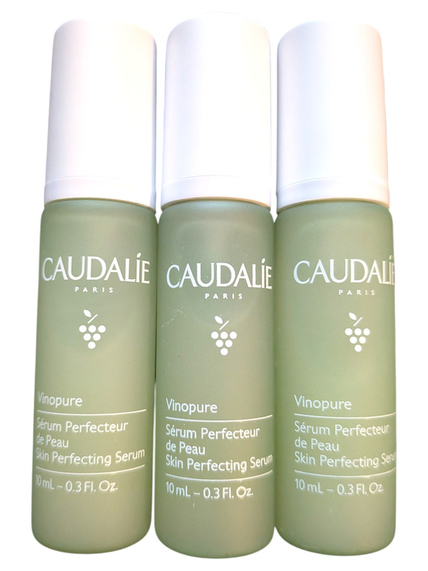 LOT OF 3 CAUDALIE VINOPURE SKIN PERFECTING SERUM 10ml*3=full size *AA