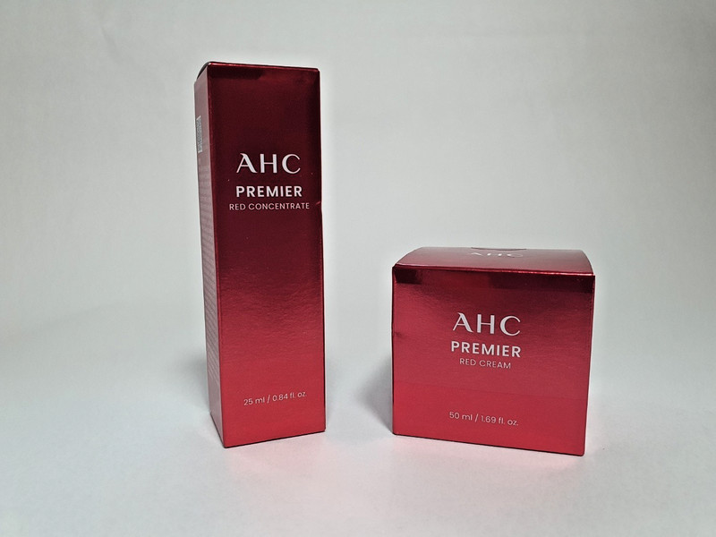 AHC Premier Red Cream 50ml + Concentrate 25ml Bundle Set K-Beauty Radiant