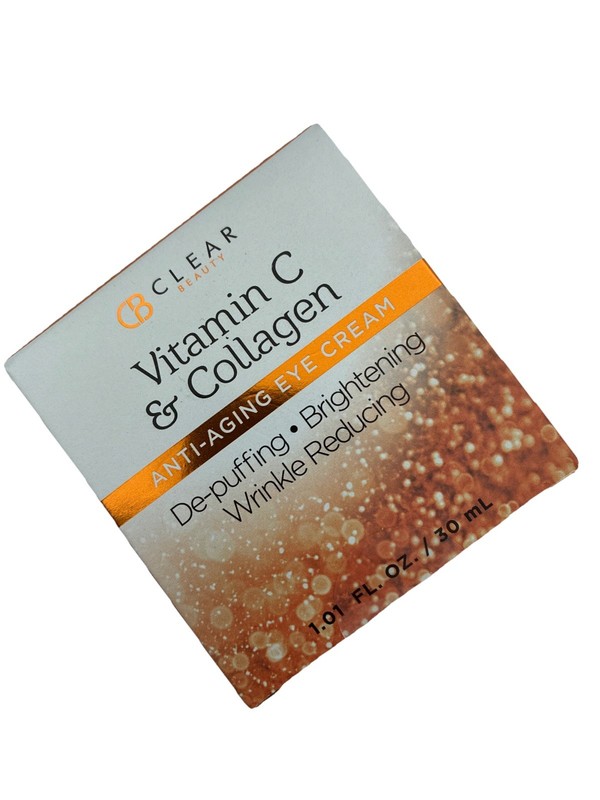 CB Clear Beauty Vitamin C Collagen Anti Aging Eye Cream DePuffing 1.01 oz 30 ml