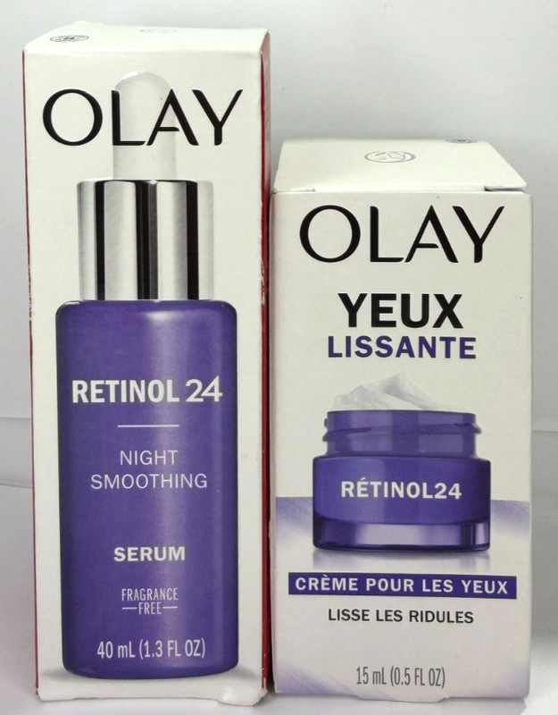 Olay Retinol 24 Night Serum & Cream Set Fragrance Free Hydrating Skincare New