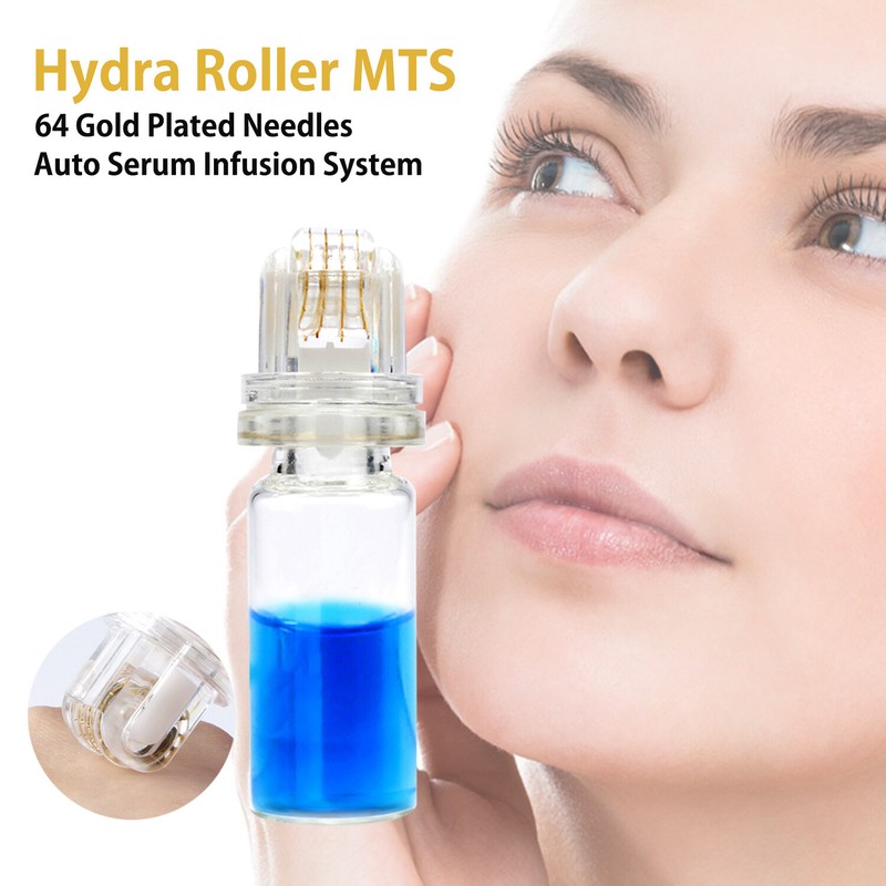 64 Pins Hydra Derma Roller With Bottle Auto Serum Infusion System Skin therapy