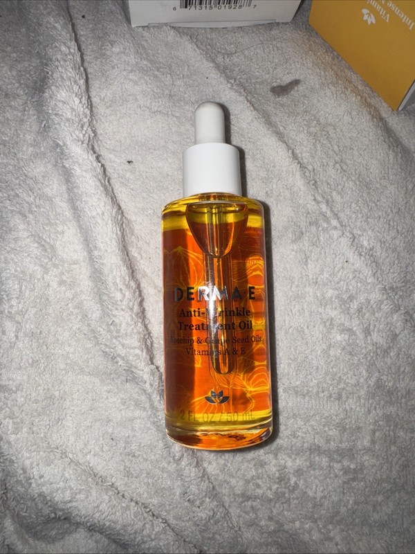 Derma E Anti-Wrinkle Treatment Oil 60ml 2oz Rosehip &Grape Seed Oils Vit A & E