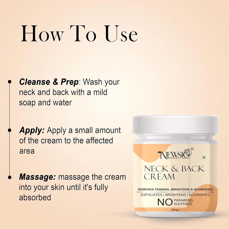 Neck Back Cream Removes Fine Lines & Tanning, Lighten Body Cream 100gm gallery
