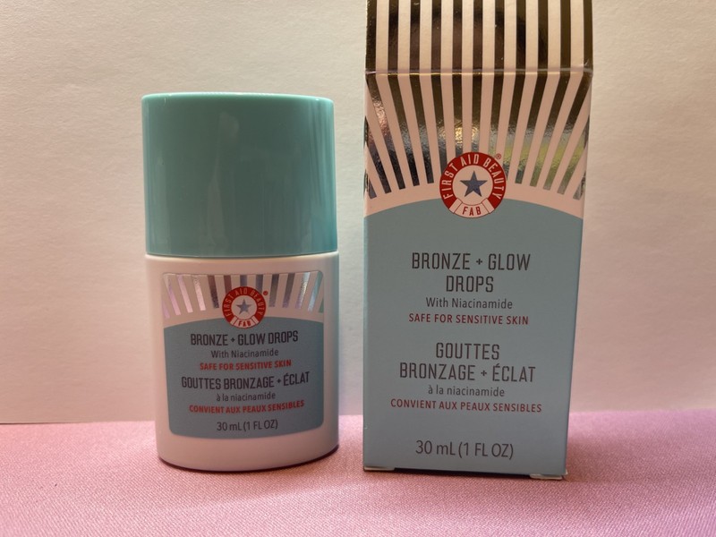 First Aid Beauty BRONZE GLOW DROPS Niacinamide Serum Blurs Pores 1 OZ/30 ML NIB
